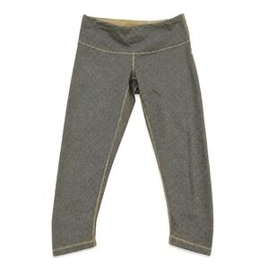 prAna Capri Leggings Women XS Olive Green Crop Yoga Hiking Workout Pants Outdoor